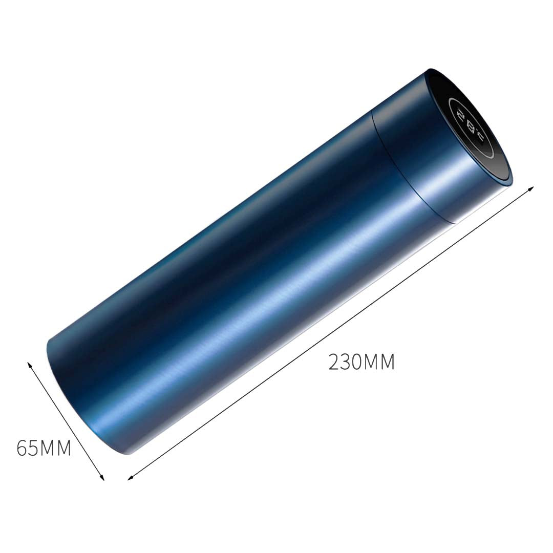 NNEAGS 2X 500ML Stainless Steel Smart LCD Thermometer Display Bottle Vacuum Flask Thermos Blue