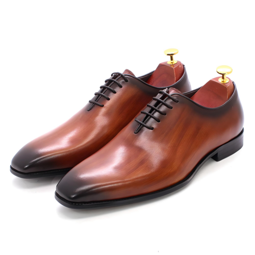 Italian Carved Leather Shoes Handmade Goodyear Leather Shoes Men