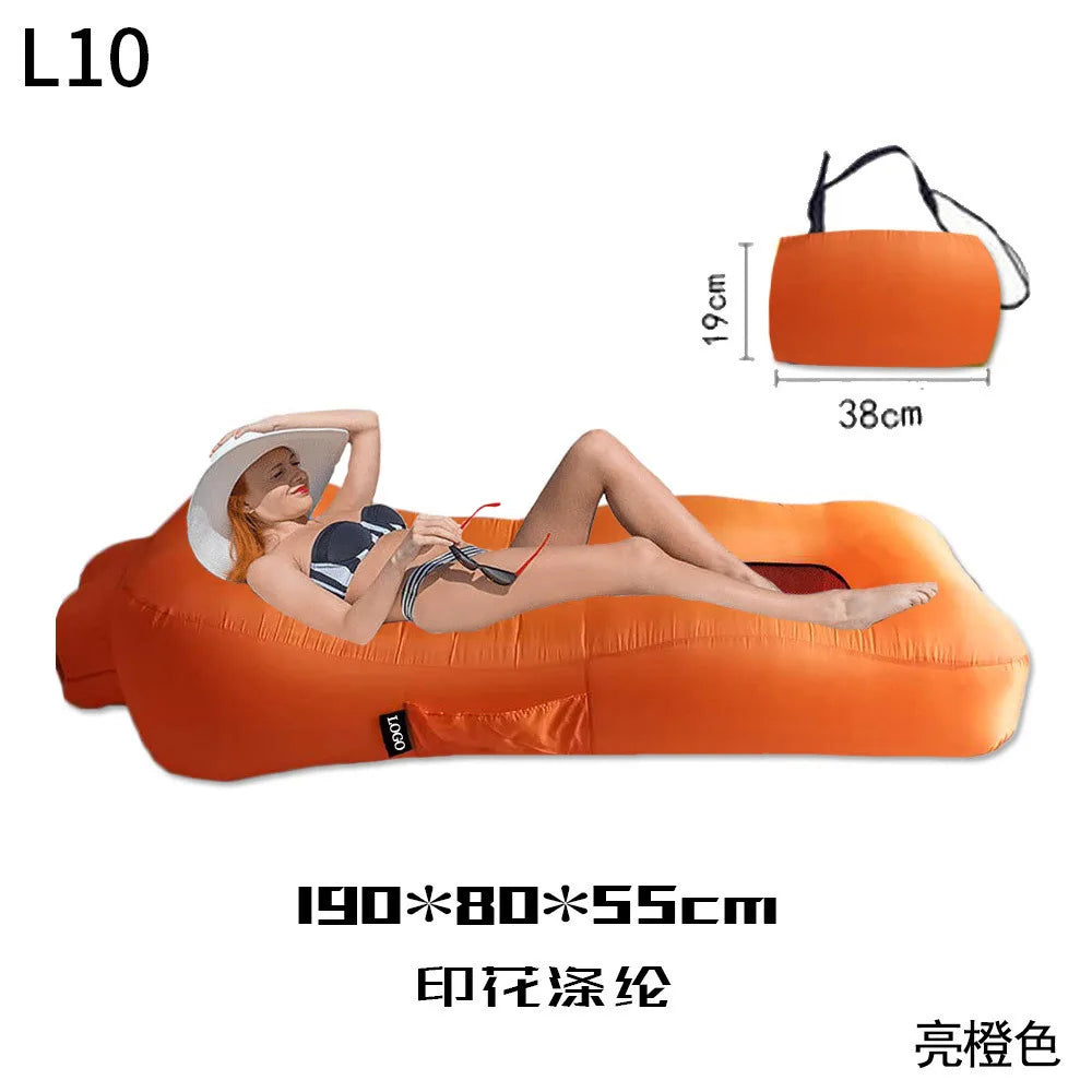 Outdoor Foldable Inflatable Sofa Lounge Couch Sleeping Bed Portable Foldable Air Travelling Beach Lounge Lazy Bed Chair Chair