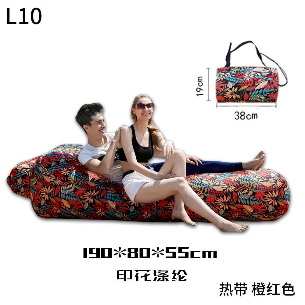 Outdoor Foldable Inflatable Sofa Lounge Couch Sleeping Bed Portable Foldable Air Travelling Beach Lounge Lazy Bed Chair Chair