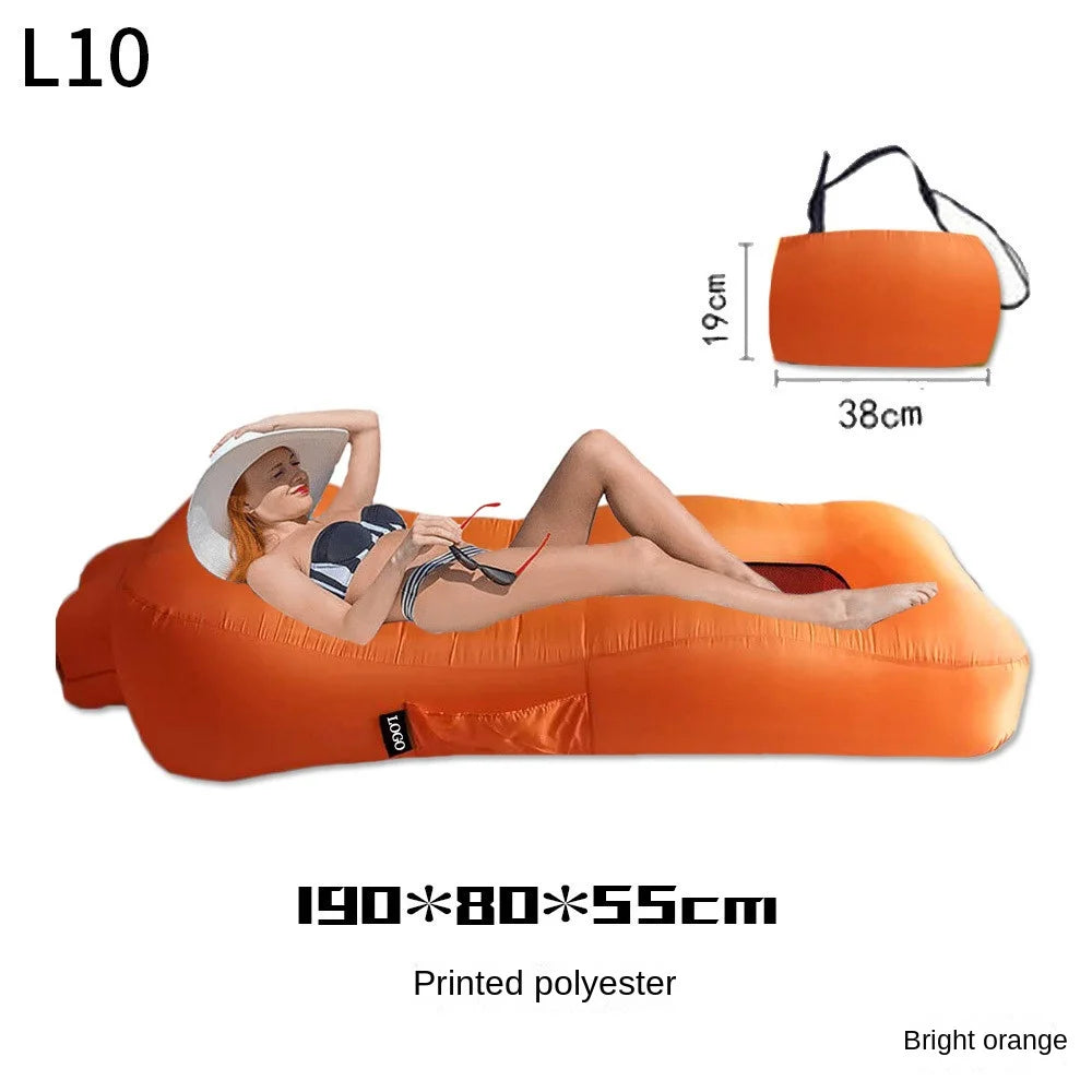 Outdoor Foldable Inflatable Sofa Lounge Couch Sleeping Bed Portable Foldable Air Travelling Beach Lounge Lazy Bed Chair Chair