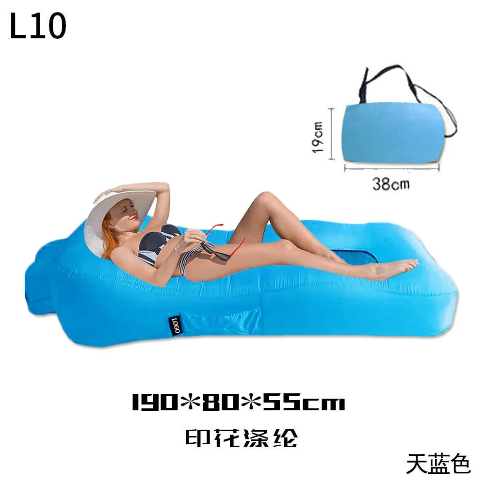 Outdoor Foldable Inflatable Sofa Lounge Couch Sleeping Bed Portable Foldable Air Travelling Beach Lounge Lazy Bed Chair Chair