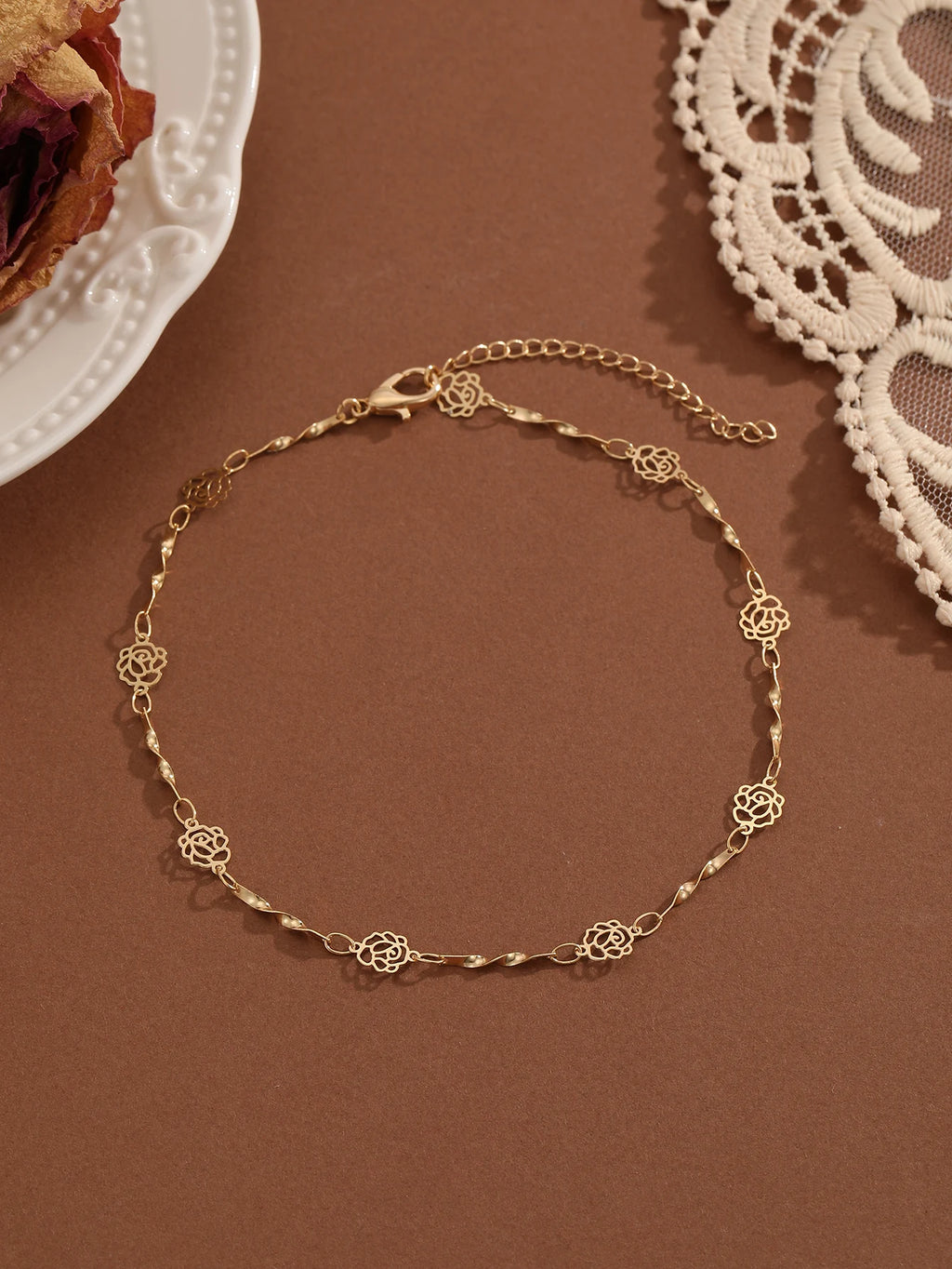 QIAMNI Summer Bohemia Crystal Cubic Zirconia Anklet For Women Girls Ankle Bracelet Leg Chain Beach Party Travel Foot Jewelry
