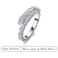 0.37CTW Luxury S925 Silver Moissanite Ring for Women Stackable Eternity Band Engagement Jewelry