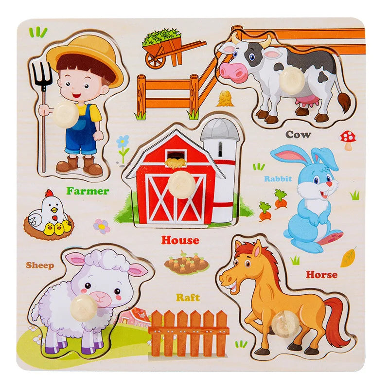 Wooden Puzzles Toys for Kids 3 Year Alphabet Numbers Children Montessori Educational Learning Toys abc Letters Preschool Gift