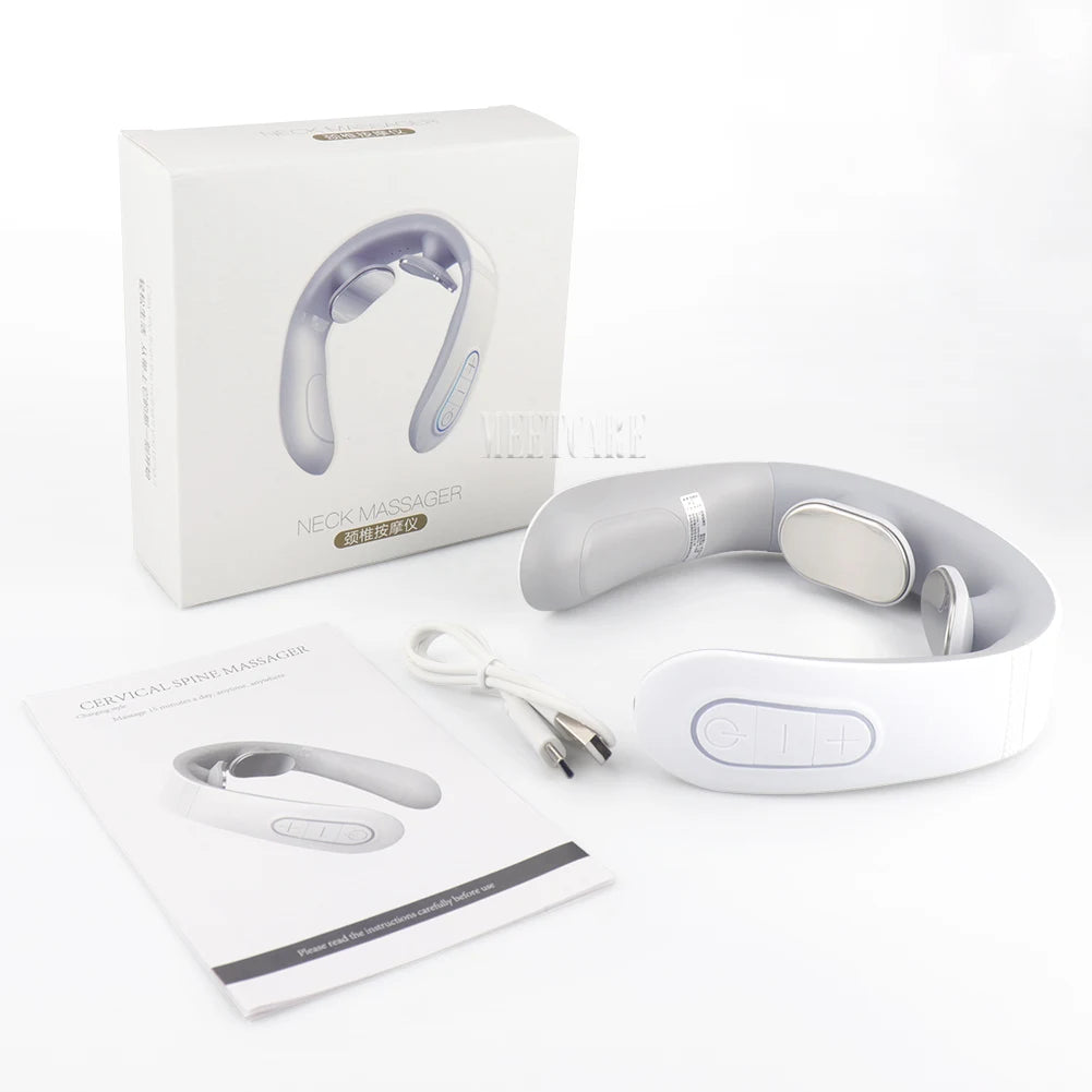 Pulse Neck Massager Electric Smart EMS Cervical Massagers TENS Pain Relief Relaxation Muscle Kneading Massage