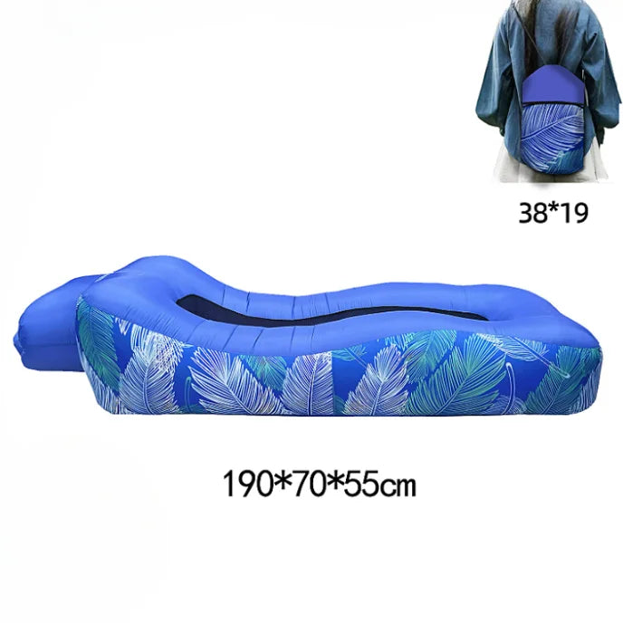 Outdoor Foldable Inflatable Sofa Lounge Couch Sleeping Bed Portable Foldable Air Travelling Beach Lounge Lazy Bed Chair Chair